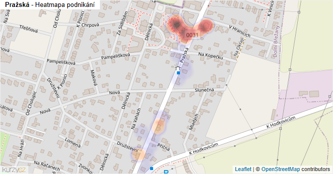Pražská - mapa podnikání