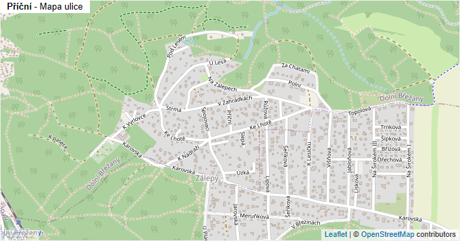 Příční - mapa ulice