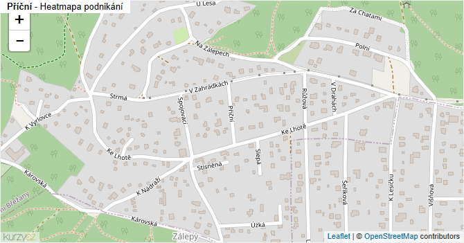 Příční - mapa podnikání