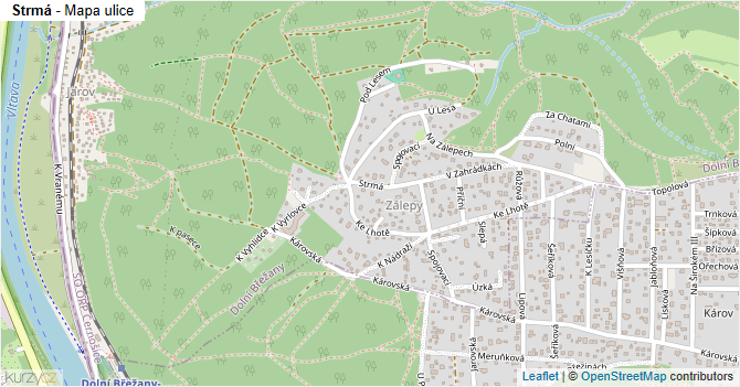 Strmá - mapa ulice