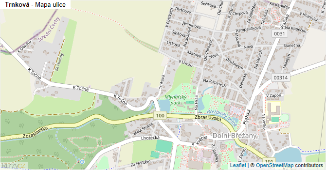Trnková - mapa ulice