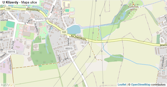U Klizerdy - mapa ulice