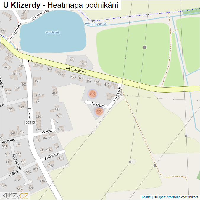 Mapa U Klizerdy - Firmy v ulici.