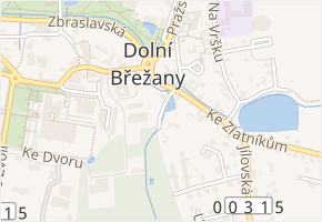 U Zámku v obci Dolní Břežany - mapa ulice