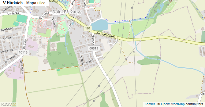 V Hůrkách - mapa ulice