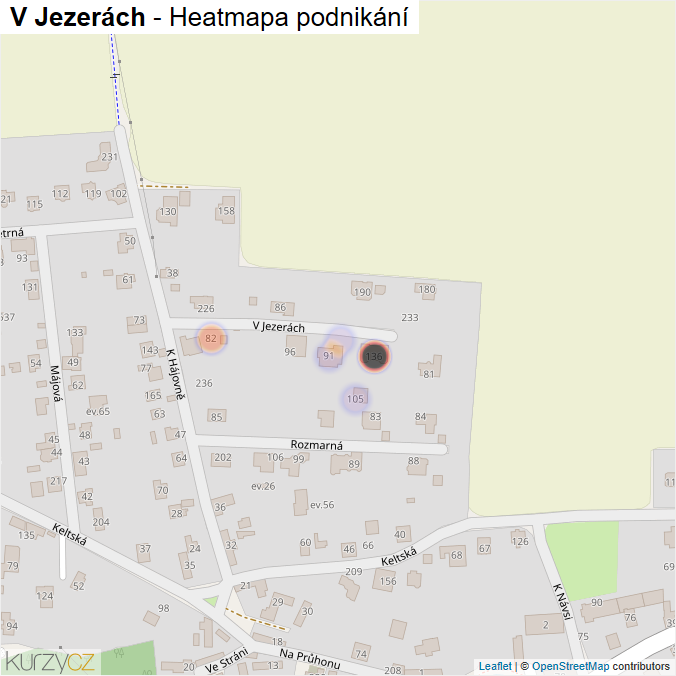 Mapa V Jezerách - Firmy v ulici.