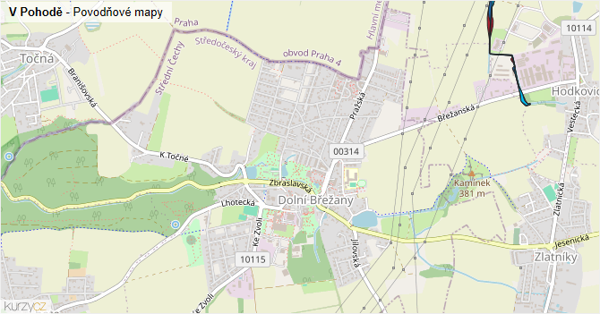 V Pohodě - záplavové mapy stoleté vody