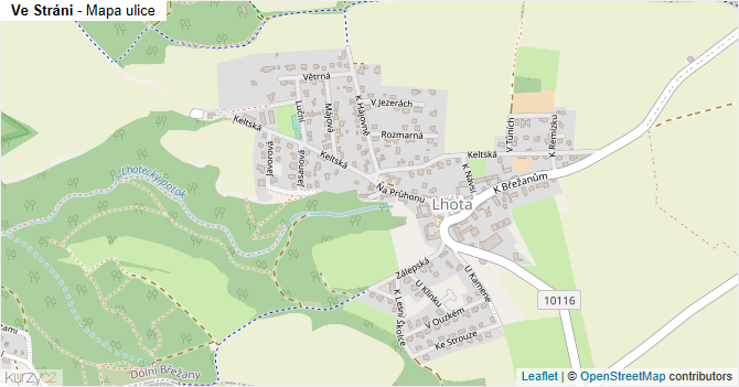 Ve Stráni - mapa ulice