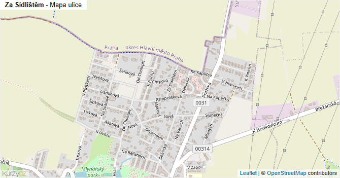 Za Sídlištěm - mapa ulice