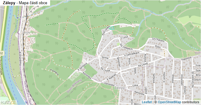 Zálepy - mapa části obce