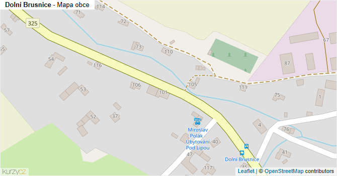 Dolní Brusnice - mapa obce