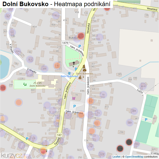 Mapa Dolní Bukovsko - Firmy v obci.