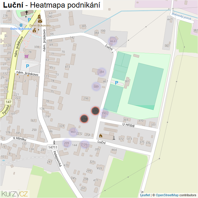 Mapa Luční - Firmy v ulici.