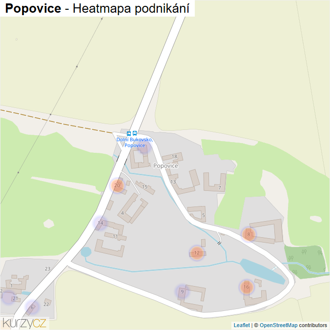 Mapa Popovice - Firmy v části obce.