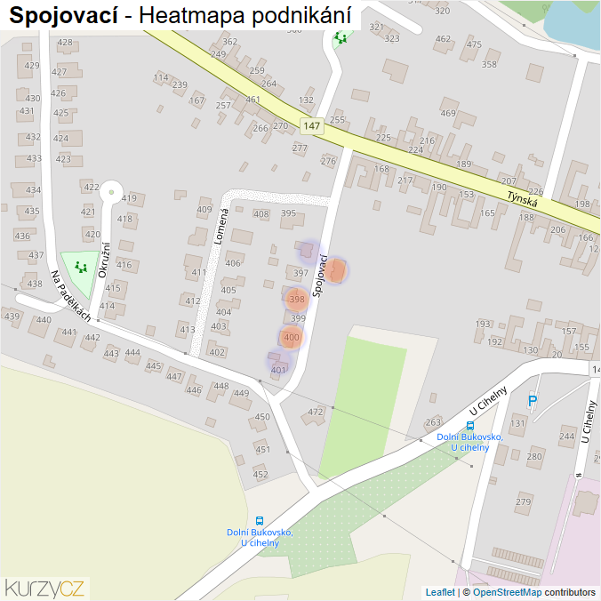 Mapa Spojovací - Firmy v ulici.