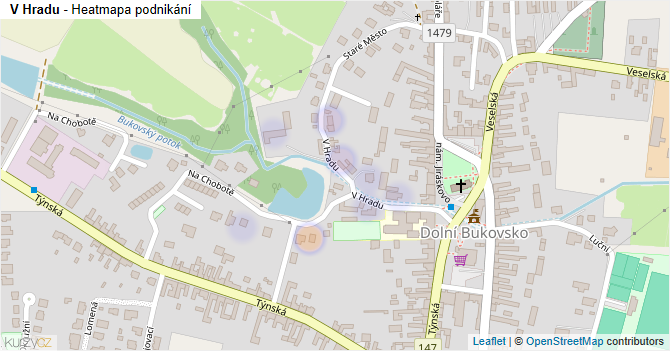 V Hradu - mapa podnikání