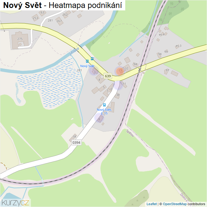 Mapa Nový Svět - Firmy v části obce.