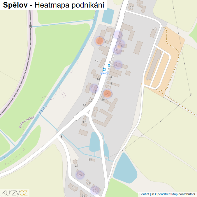 Mapa Spělov - Firmy v části obce.