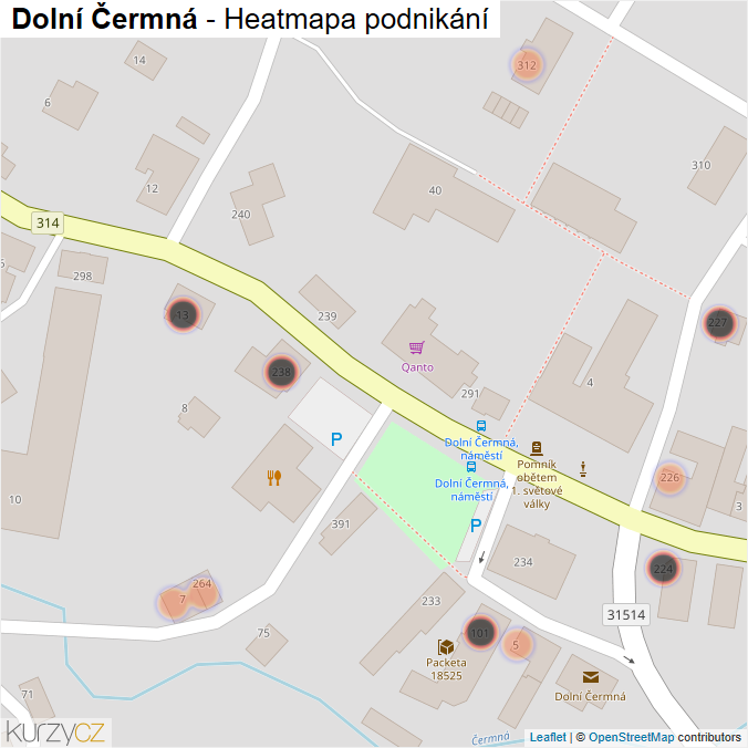 Mapa Dolní Čermná - Firmy v obci.