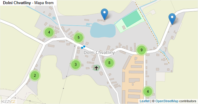 Dolní Chvatliny - mapa firem
