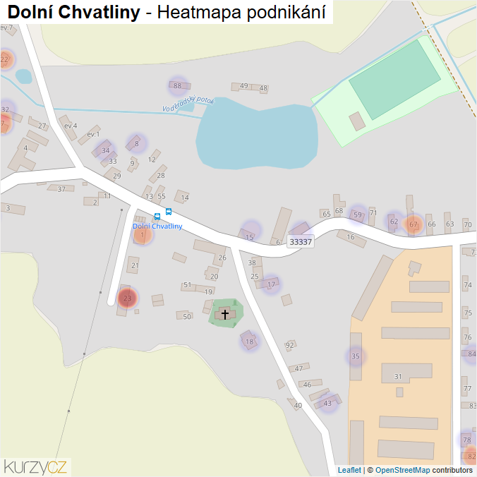 Mapa Dolní Chvatliny - Firmy v části obce.