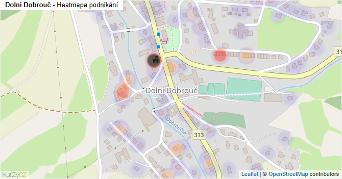 Dolní Dobrouč - mapa podnikání