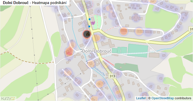 Dolní Dobrouč - mapa podnikání