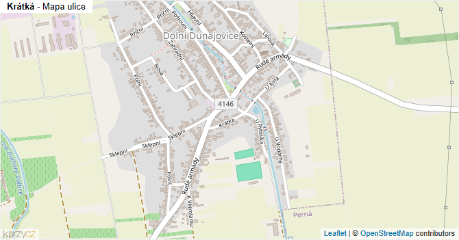 Krátká - mapa ulice