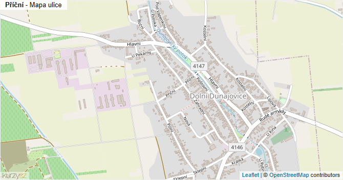 Příční - mapa ulice