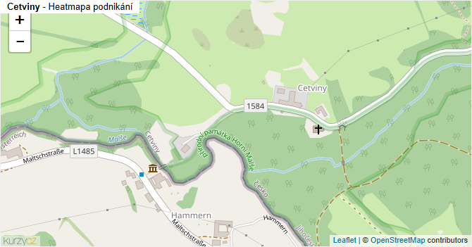 Cetviny - mapa podnikání