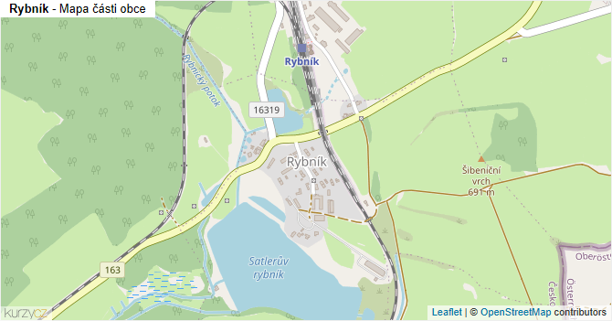 Rybník - mapa části obce
