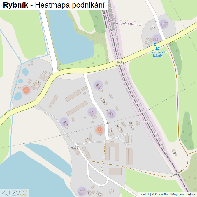 Mapa Rybník - Firmy v části obce.