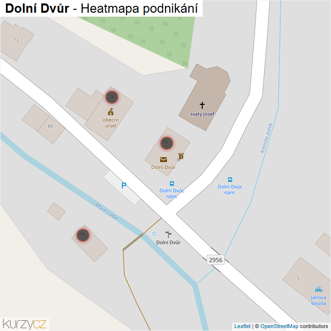 Mapa Dolní Dvůr - Firmy v obci.