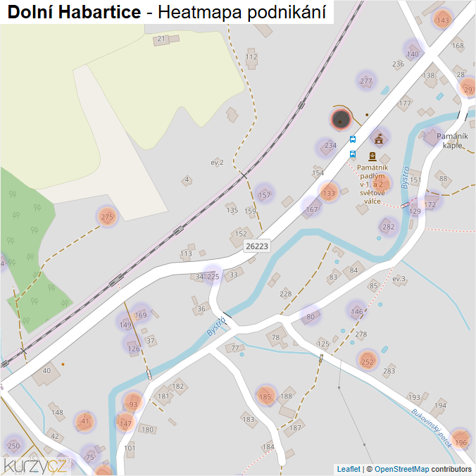 Mapa Dolní Habartice - Firmy v části obce.