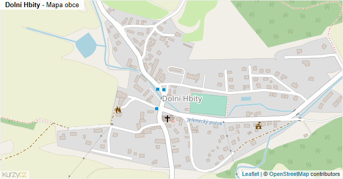 Dolní Hbity - mapa obce