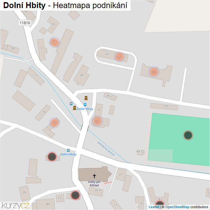Mapa Dolní Hbity - Firmy v obci.