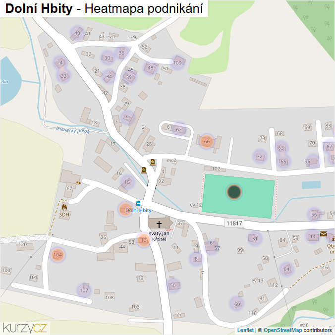 Mapa Dolní Hbity - Firmy v části obce.