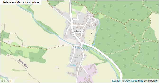 Jelence - mapa části obce