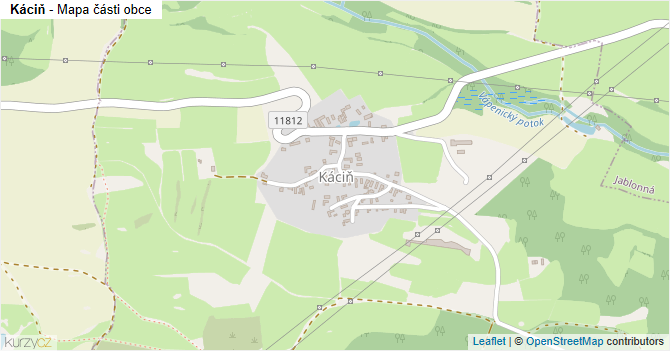 Káciň - mapa části obce