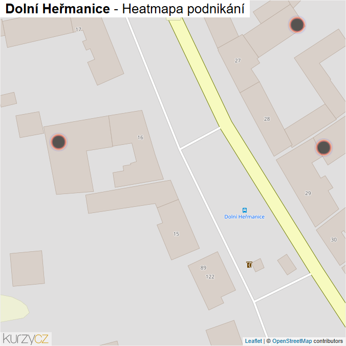 Mapa Dolní Heřmanice - Firmy v obci.