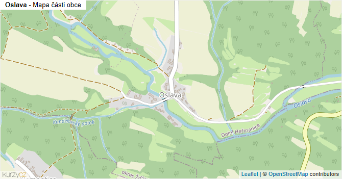 Oslava - mapa části obce