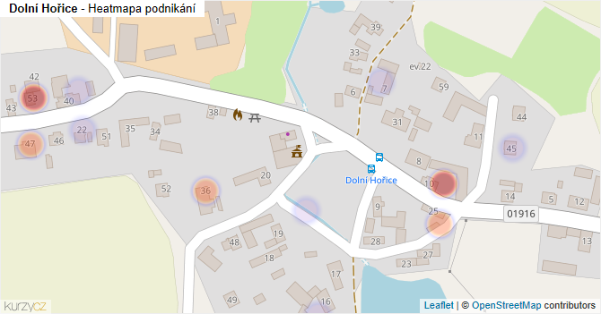 Dolní Hořice - mapa podnikání