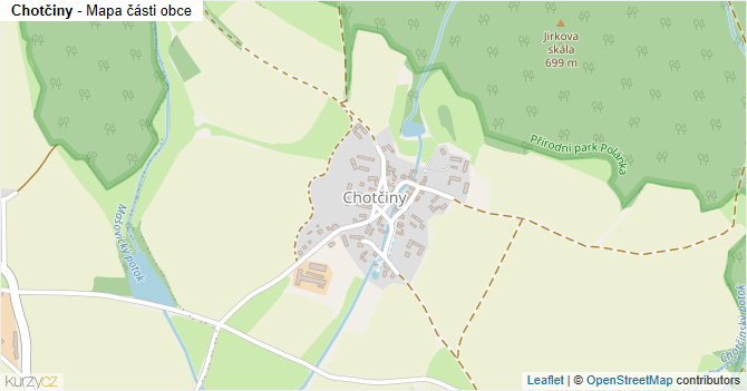 Chotčiny - mapa části obce