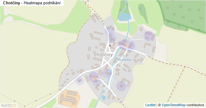 Chotčiny - mapa podnikání