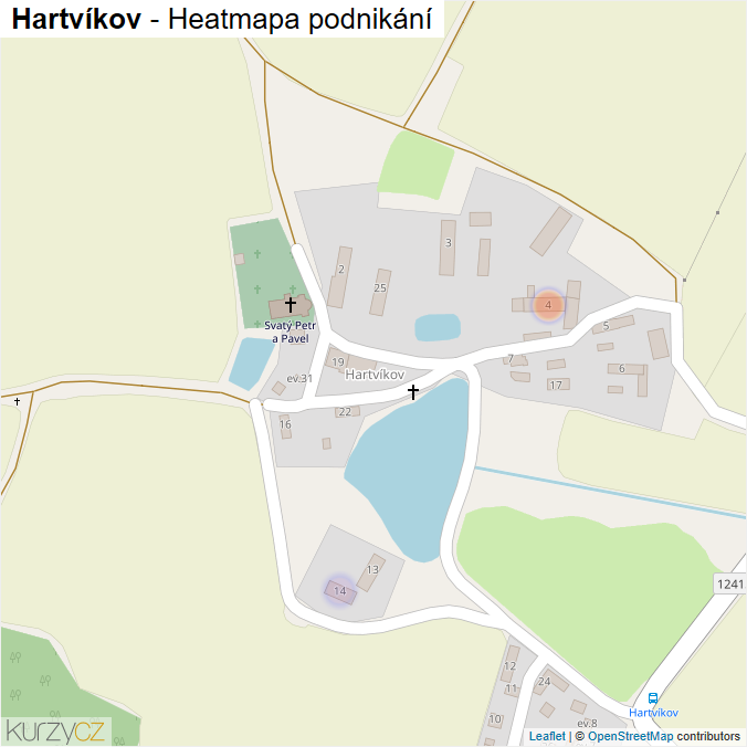 Mapa Hartvíkov - Firmy v části obce.