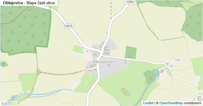 Oblajovice - mapa části obce