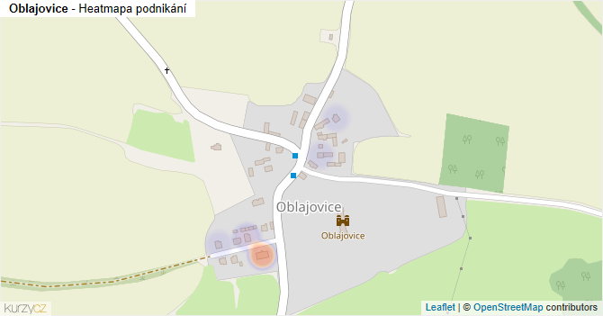 Oblajovice - mapa podnikání