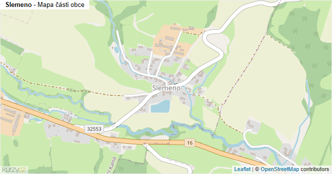 Slemeno - mapa části obce