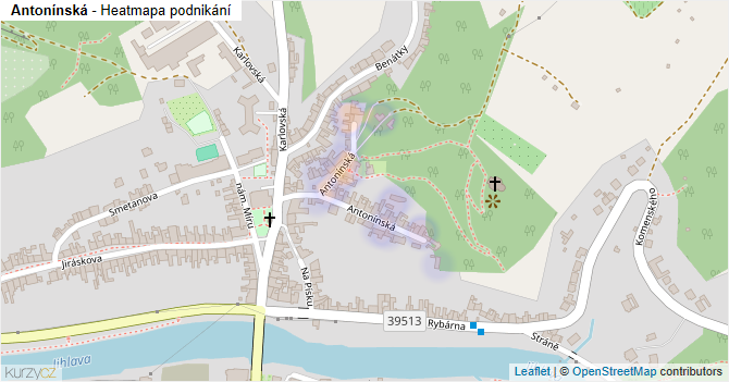Antonínská - mapa podnikání