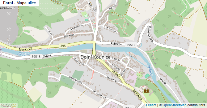 Farní - mapa ulice